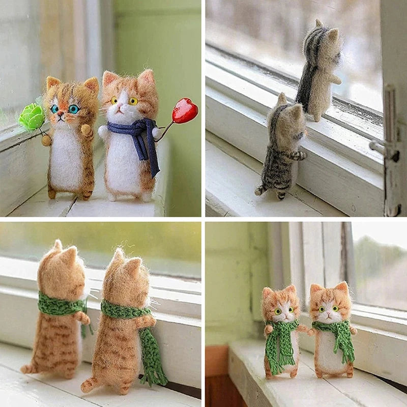 DIY Needle Felt Kit – Cute Cat Wool Felting for Beginners