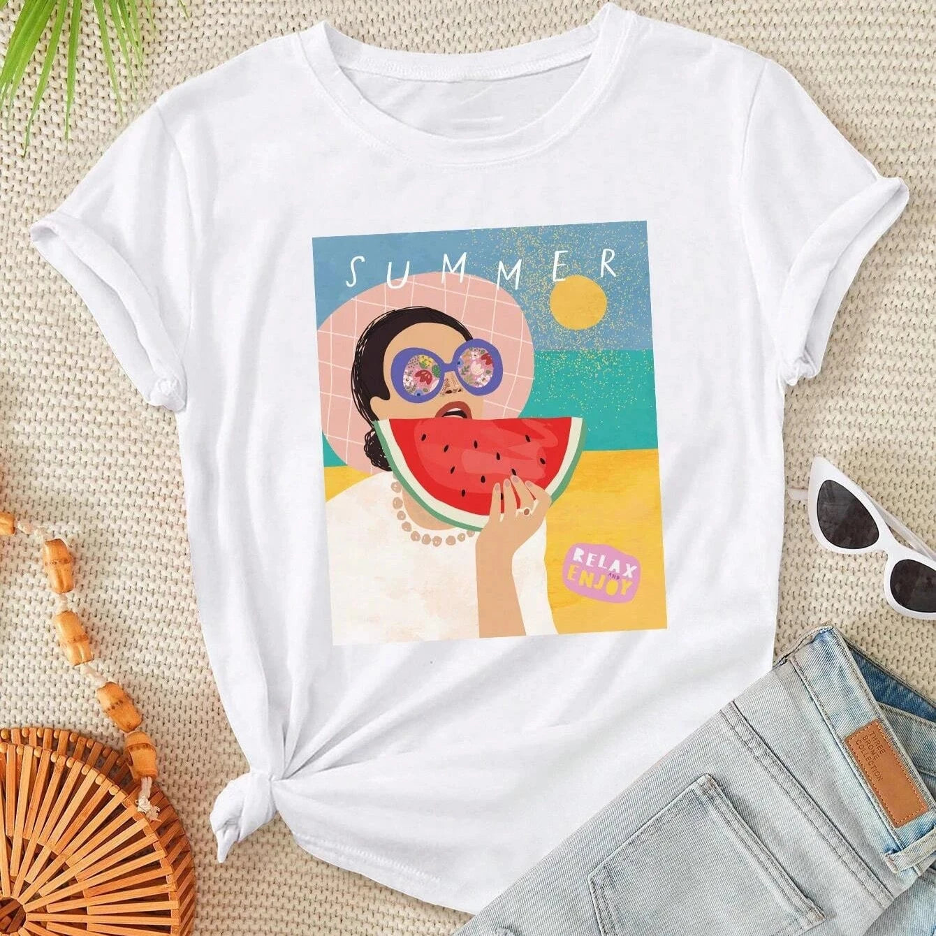 Eating Watermelon on the Beach Tee – Soft &Trendy Summer Vibes