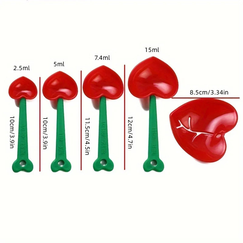 5-Piece Heart-Shaped Measuring Spoon Set