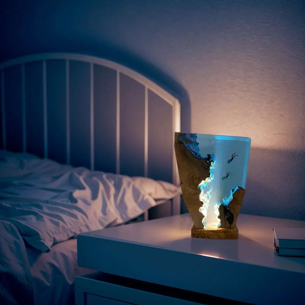 Deep Sea Diver Resin Lamp – Artistic Tabletop Statement Piece