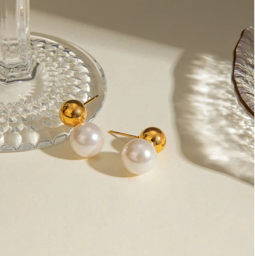 Minimalist Pearl Drop Earrings