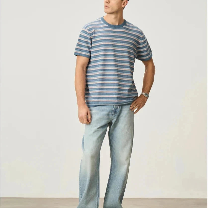 Summer Striped Knit T-Shirt