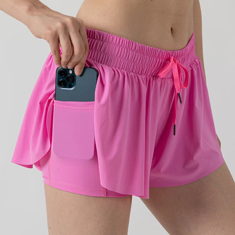 2-in-1 Flowy Athletic Shorts – Feminine &amp; Functional