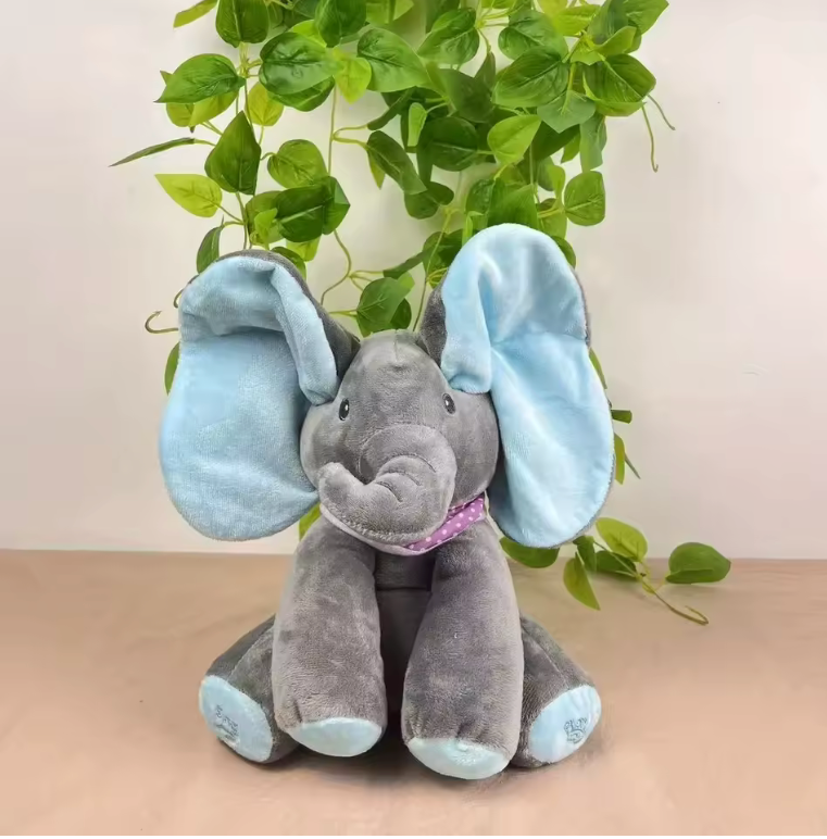 Peek-a-boo singing elephant doll soothing baby dolls