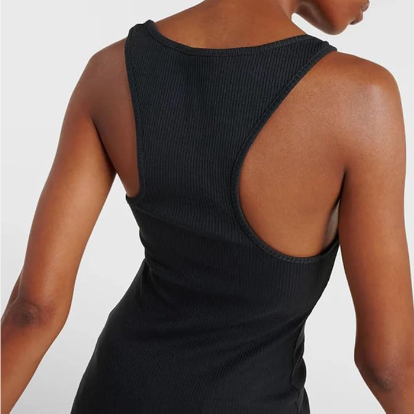 Invisible Strap Black Camisole – Stretch Ribbed Everyday Basic