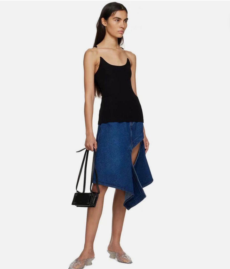 Invisible Strap Black Camisole – Stretch Ribbed Everyday Basic