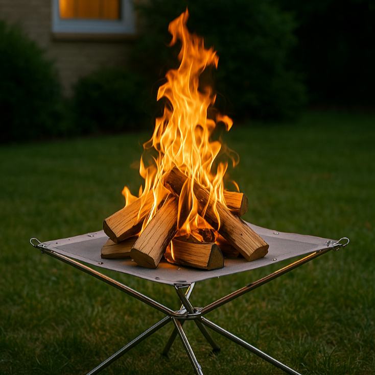 Portable Fire Pit – Foldable Mesh BBQ Pit for Camping