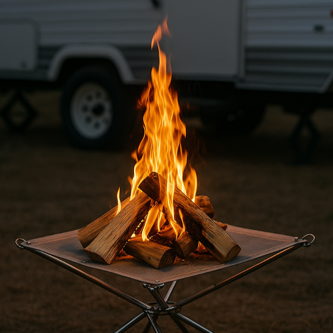 Portable Fire Pit – Foldable Mesh BBQ Pit for Camping