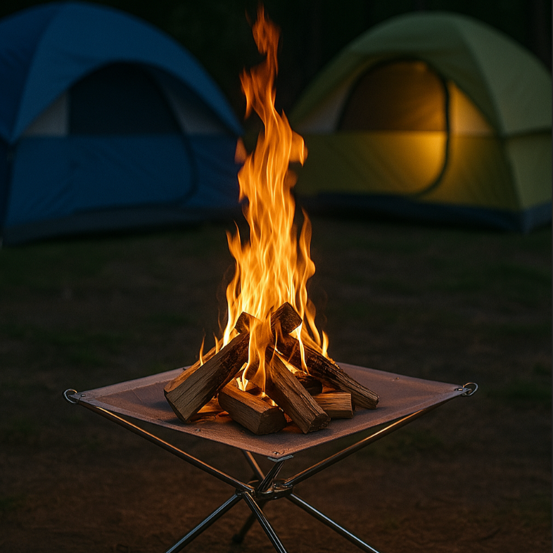 Portable Fire Pit – Foldable Mesh BBQ Pit for Camping
