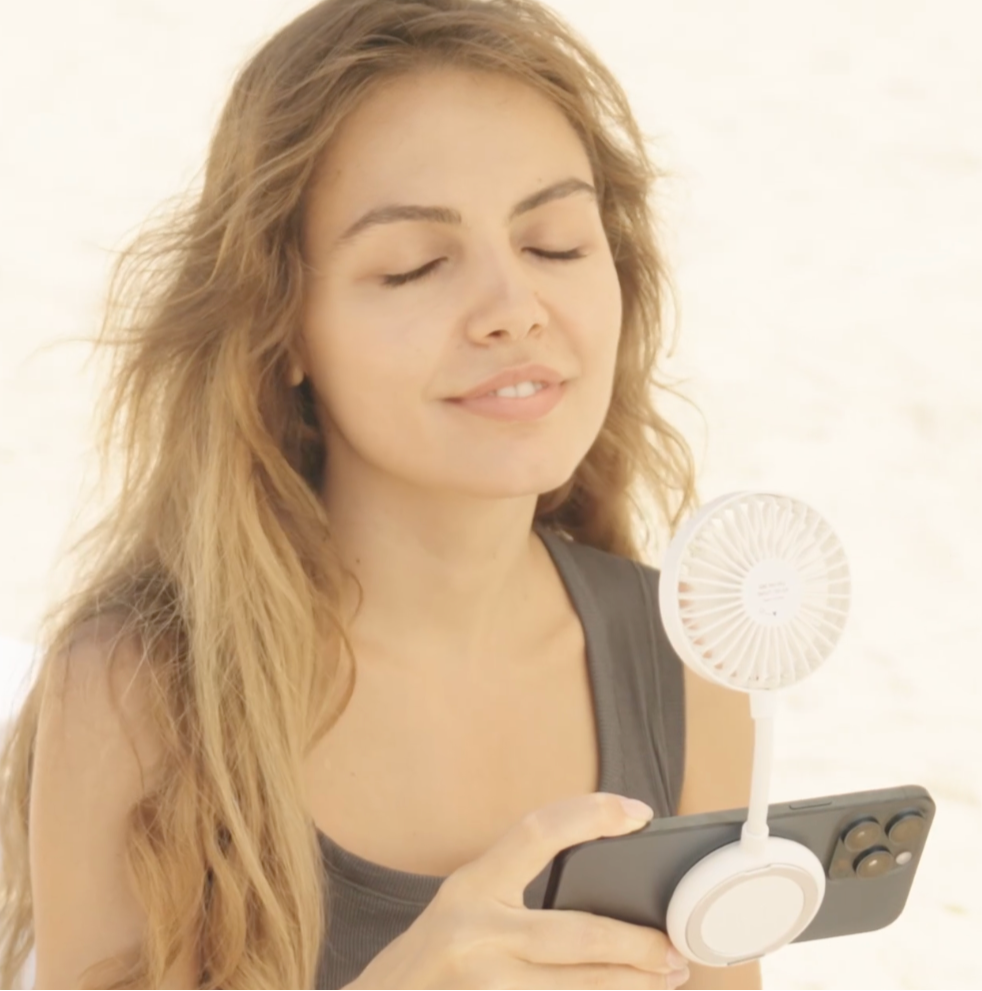 GlowCool- Magnetic Phone Fan One Hand Fan with Phone