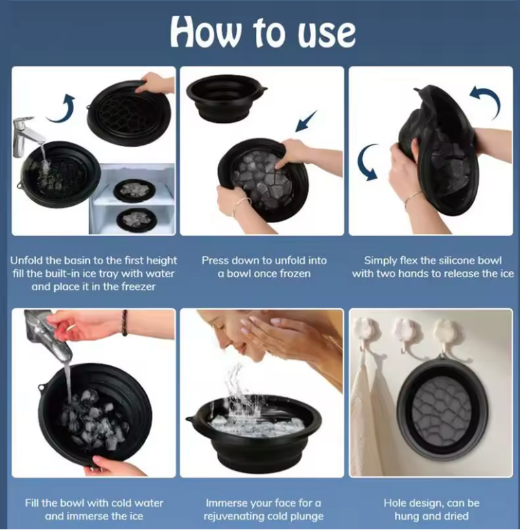 Black Silicone Face Ice Bowl
