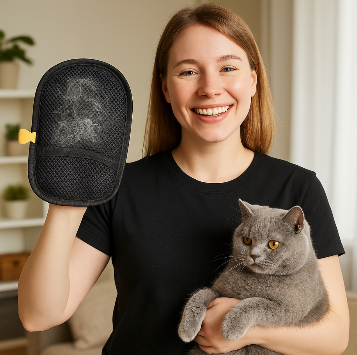 Double-Sided Pet Grooming Gloves
