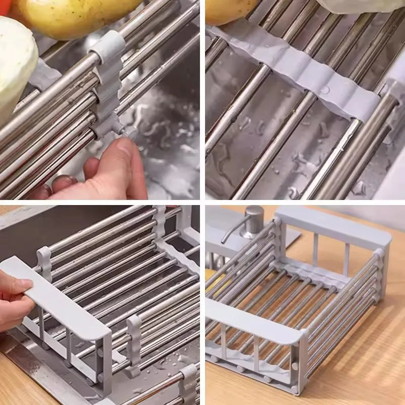 Adjustable Over-the-Sink Dish Drying Rack