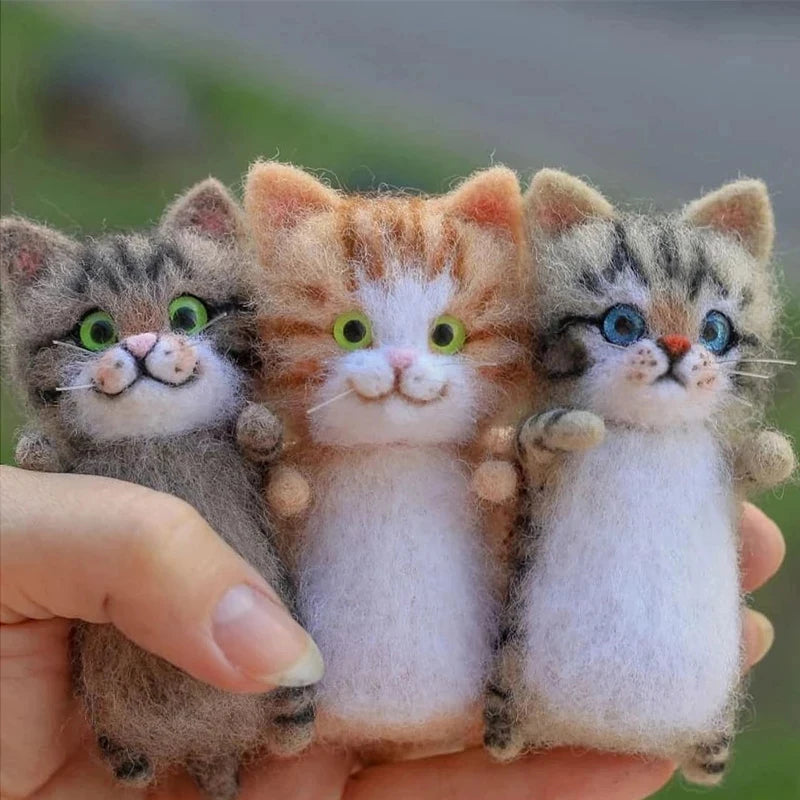 DIY Needle Felt Kit – Cute Cat Wool Felting for Beginners