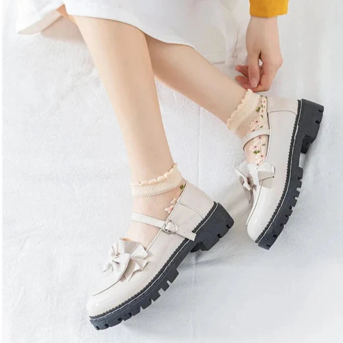 Breathable Floral Sheer Socks