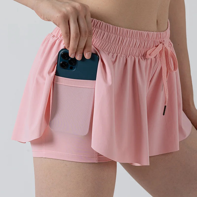 2-in-1 Flowy Athletic Shorts – Feminine &amp; Functional
