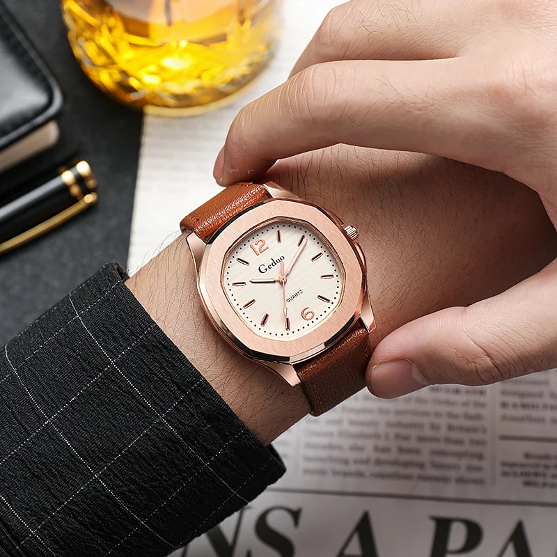 Cowboy Style Men's Leather Strap Sports Watch