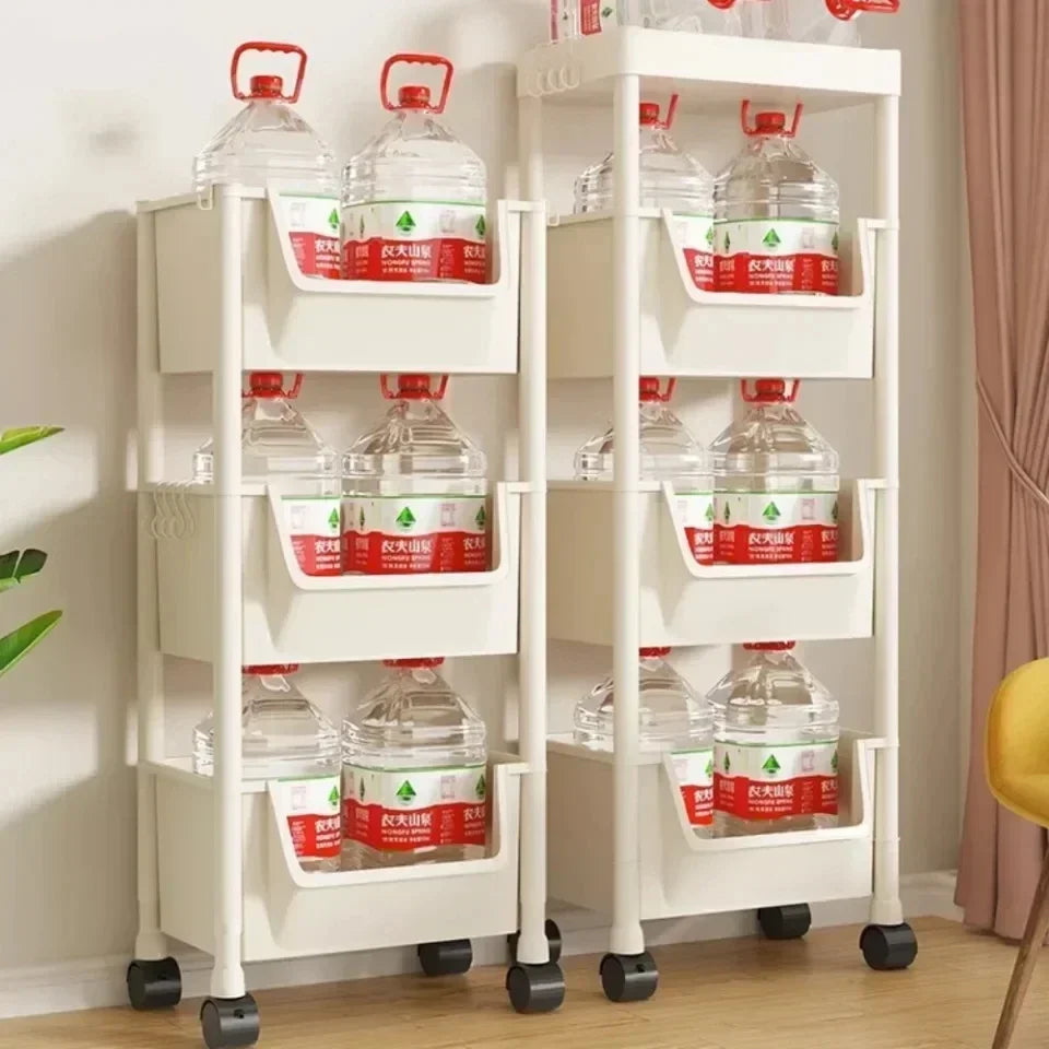 Trolley Bookshelf & Storage Rack – Slim Corner Organizer