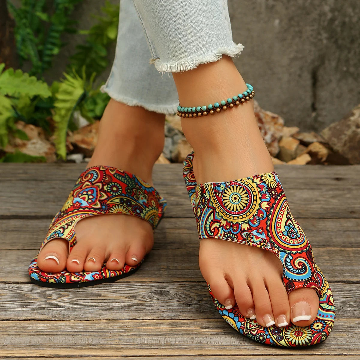 Bohemian Clip-Toe Flat Sandals 2025 Summer