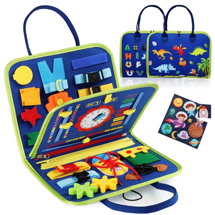 Montessori Busy Board – Travel-Ready Sensory Toy