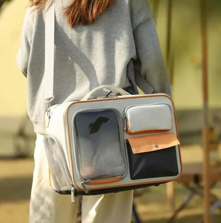 Portable Pet Trolley Suitcase – Travel in Style with Your Cat or Dog