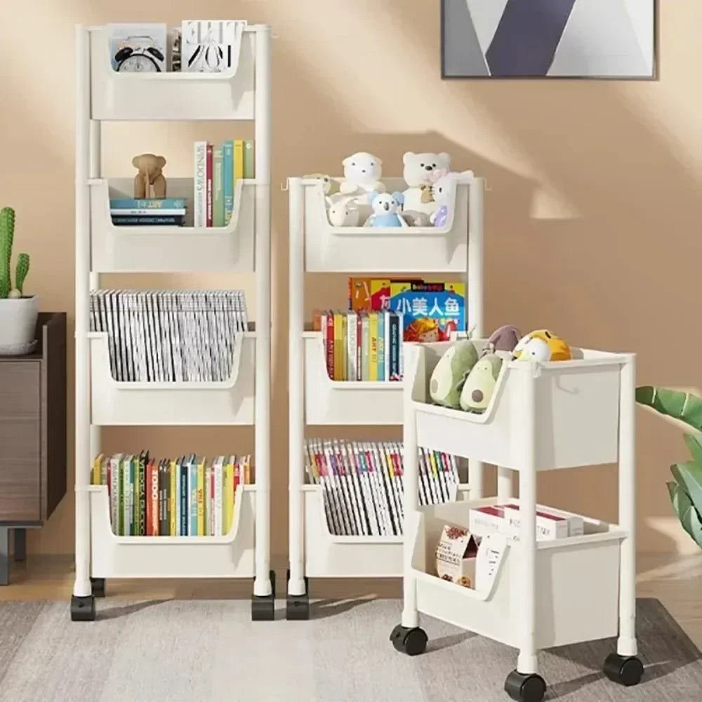 Trolley Bookshelf & Storage Rack – Slim Corner Organizer