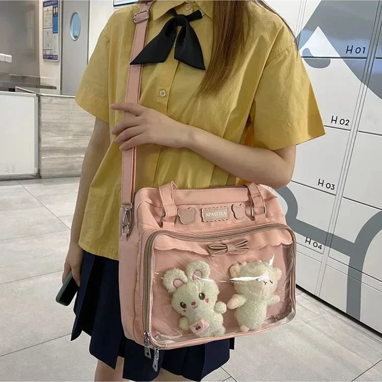 Transparent Ita Bag – Cute Canvas Crossbody for Girls